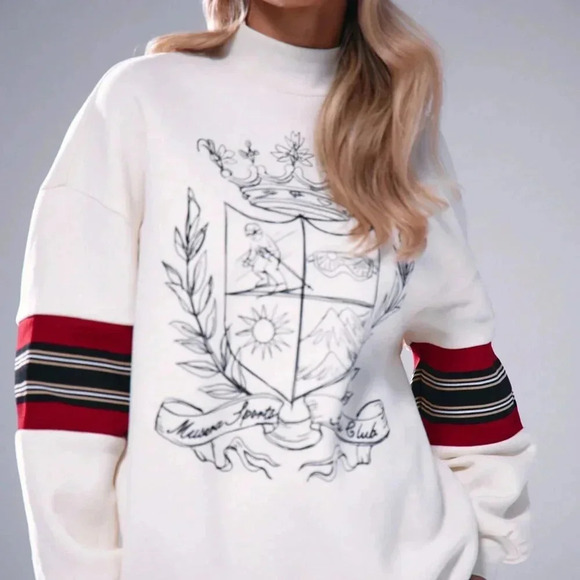 White Christmas Women's Oversized Emblem Graphic Sweatshirt - Picture 3 of 3